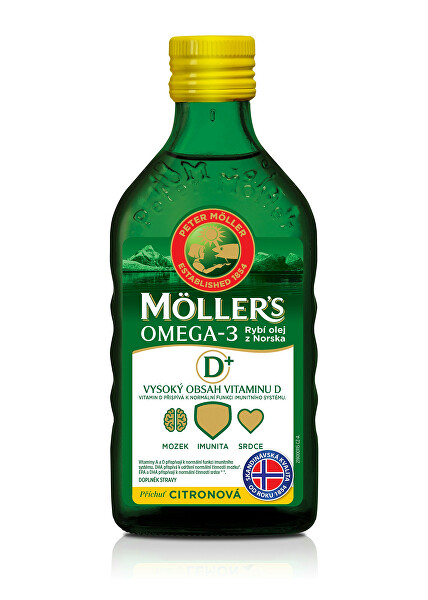 Möller`s rybí olej Omega 3 z tresčej pečene 250 ml pre dospelých D+