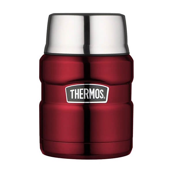 Style Uzsonnatartó termosz összecsukható kanállal és pohárral - piros 470 ml
