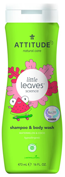 Dětské tělové mýdlo a šampon (2 v 1) Little Leaves s vůní melounu a kokosu 473 ml