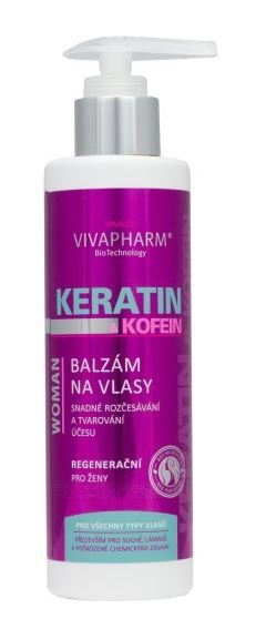 Balsam/mască de păr regenerant cu keratină și cofeină pentru femei 200 ml