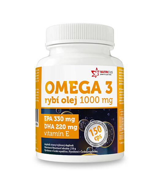 Omega 3 Rybí olej 1000 mg EPA 330 mg / DHA 220 mg 150 kapslí