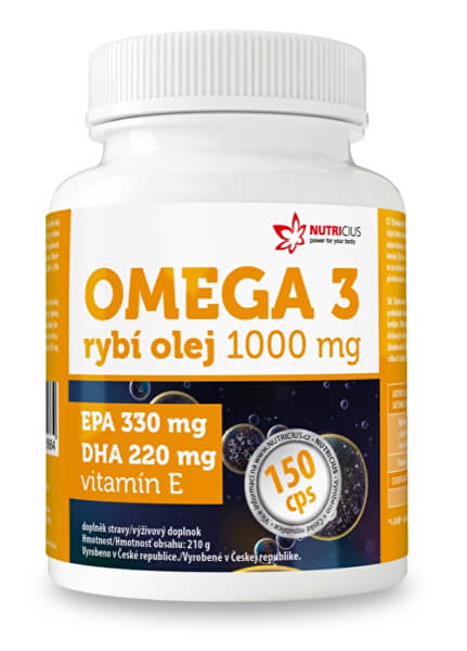 Omega 3 Rybí olej 1000 mg EPA 330 mg / DHA 220 mg 150 kapslí