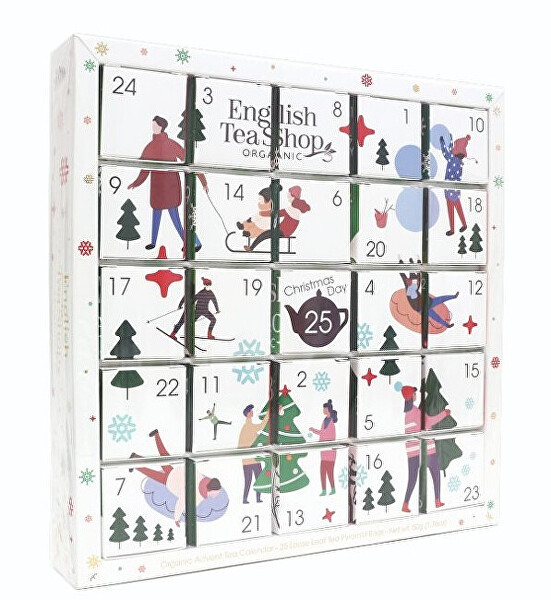 Adventný kalendár Puzzle biele BIO 25 pyramídok