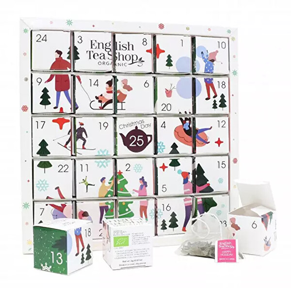 Adventný kalendár Puzzle biele BIO 25 pyramídok