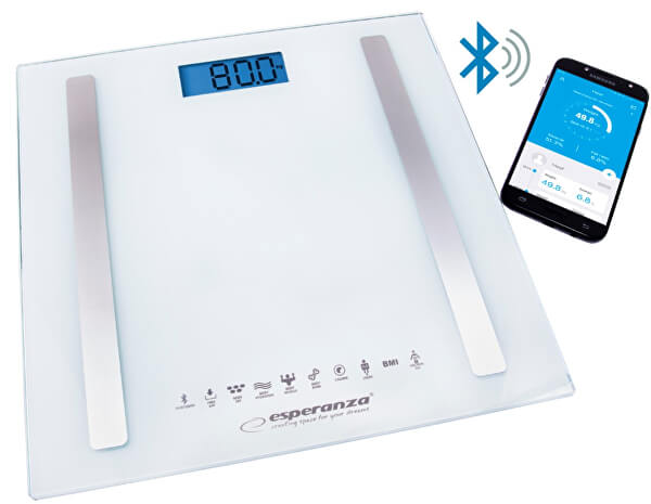 Osobní elektronická a diagnostická váha 8v1 s bluetooth B fit Scale - bílá