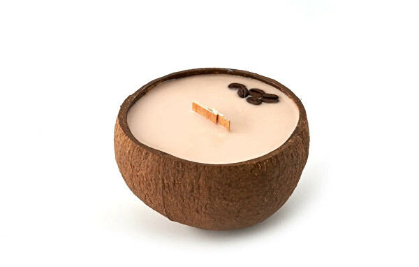 Lumânare în nucă de cocos - Parfum cafea Mocha