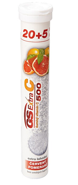 GS Extra C 500 šumivý červený pomeranč 20+5 tablet