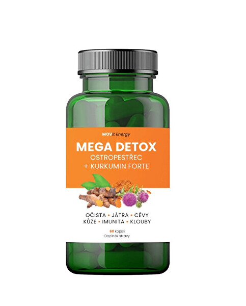 Mega Detox Ostropestřec + Kurkumin FORTE 60 kapslí