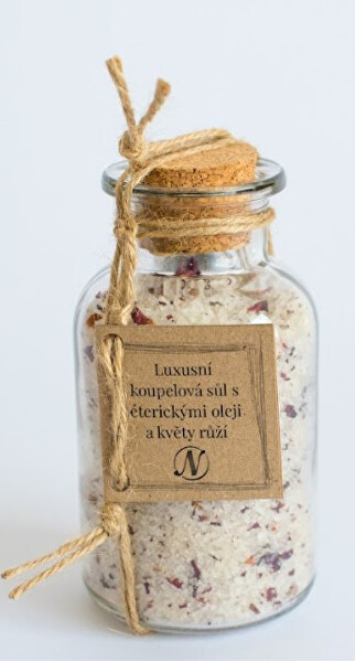 Luxusní koupelová sůl s éterickými oleji a květy růží 300 g