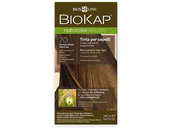 NUTRICOLOR DELICATO - Barva na vlasy - 7.0 Blond přírodní střední 140 ml - SLEVA POŠKOZENÁ KRABIČKA
