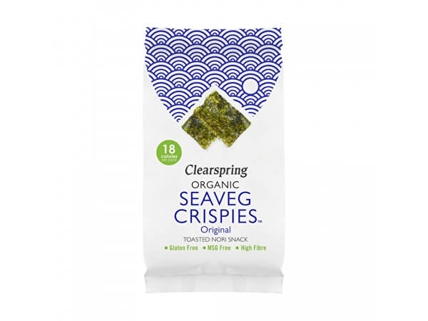 Seaveg Crispies – Křupky z mořské řasy Nori solené BIO 4 g