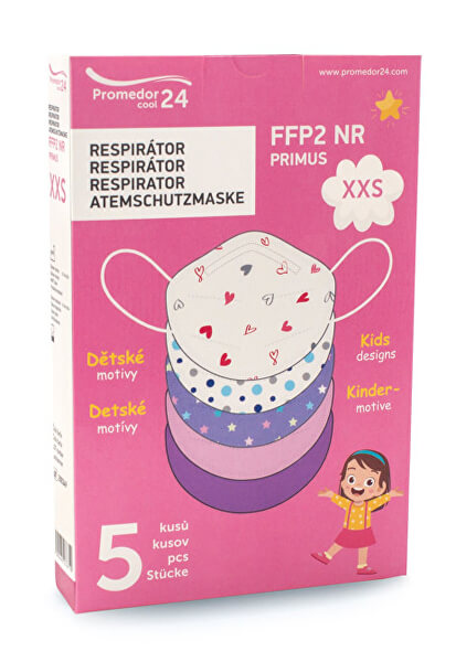 Respirátor FFP2 NR PRIMUS XXS 5 ks - růžový