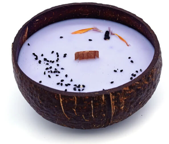 Svíčka z kokosu - vůně Borůvka a vanilka