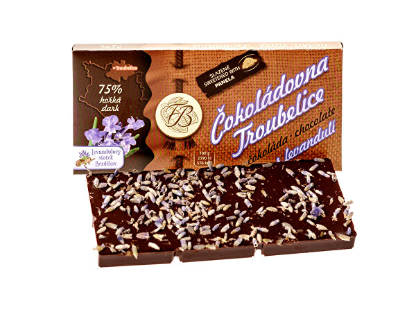 Hořká čokoláda s levandulí 75% 45 g