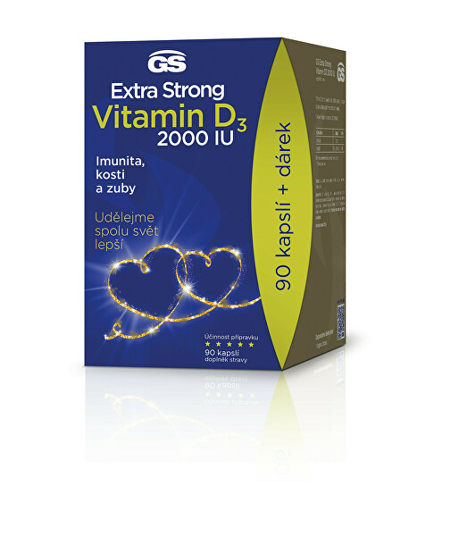 GS Extra Strong Vitamin D3 2000 IU 90 kapsúl edície 2022