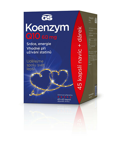 GS Koenzým Q10 60 mg 45 + 45 kapsúl edície 2022