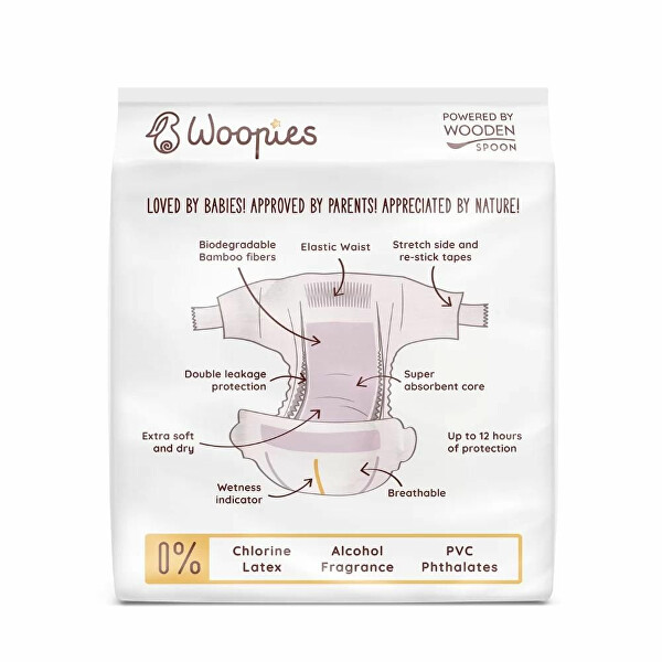 Dětské pleny Woopies MEDIUM (9 - 14 kg) EKO 30 ks