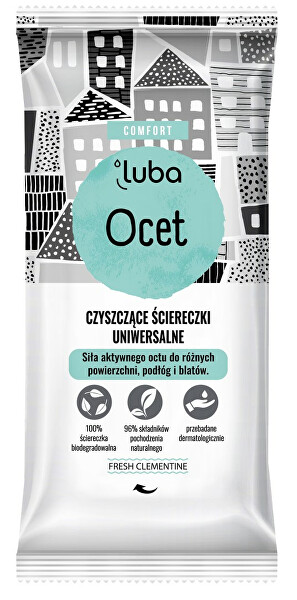 Čistící ubrousky s octem - různé povrchy 24 ks