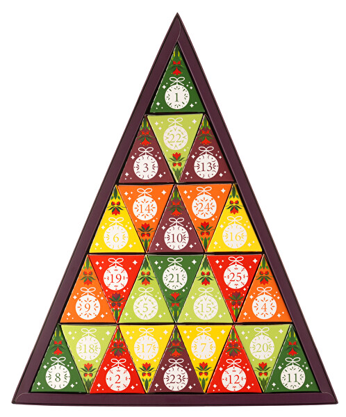 Adventní kalendář Zelený trojúhelník 25 pyramidek BIO