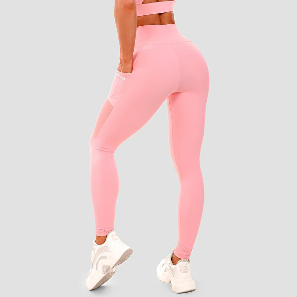Női leggings Mesh Panel Pink
