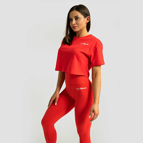 T-shirt da donna cropped Limitless Hot Red