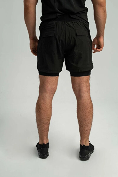 Pantaloni scurți pentru bărbați  2 în 1 Black