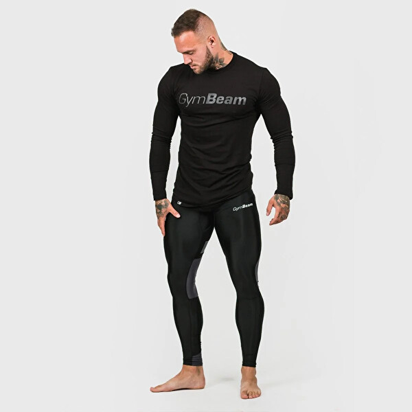 Férfi leggings Flex Tights Black and Grey