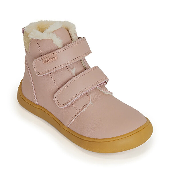 Încălțăminte barefoot de copii pentru plimbări iarna Deny roz