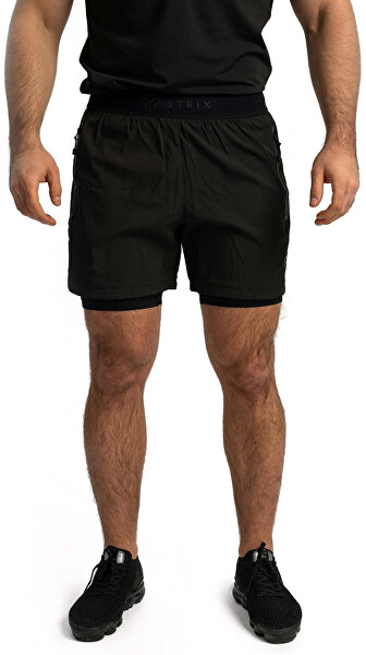 Pantaloni scurți pentru bărbați  2 în 1 Black