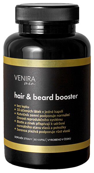 Hair & beard booster pro muže 40 denní kůra 80 kapslí