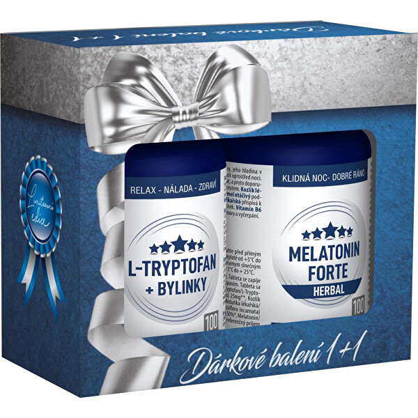 L-Tryptofan + bylinky 100 tablet + Melatonin Forte Herbal 100 tablet
