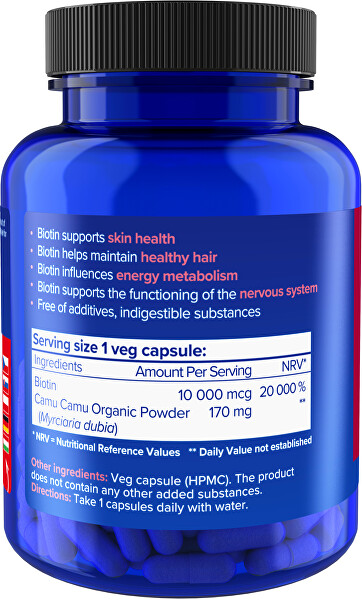 Biotin 10 000 mcg 90 veganských kapslí