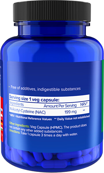 N-Acetyl Cysteine, NAC 199 mg 180 veganských kapslí