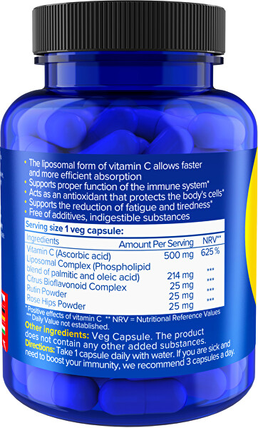 Vitamin C Liposomální 500 mg 60 veganských kapslí