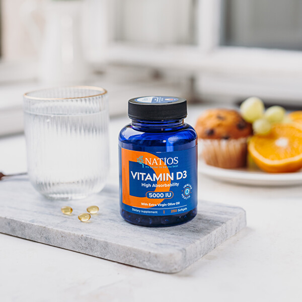 Vitamin D3 - vysoce vstřebatelný 5000 IU 250 softgel kapslí (s olivovým olejem)