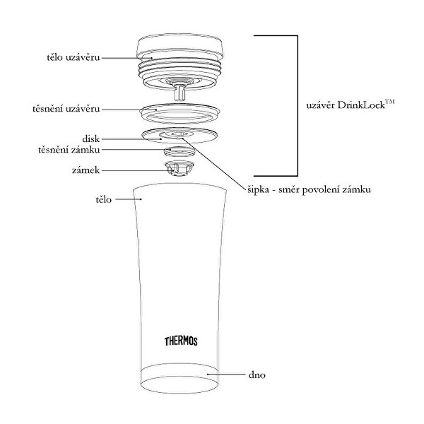 Vodotěsný termohrnek - černá 470 ml