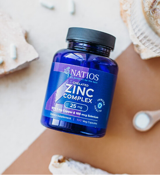 Zinc Chelated Complex - Zinek, selen a měď 25 mg 100 veganských kapslí
