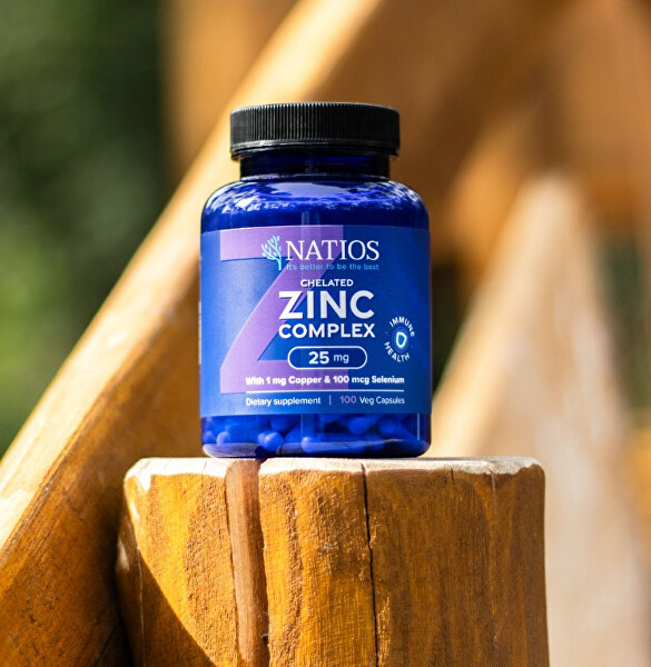 Zinc Chelated Complex - Zinek, selen a měď 25 mg 100 veganských kapslí