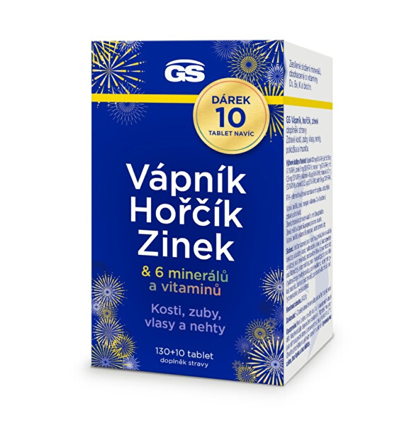 GS Vápník, hořčík, zinek 130 + 10 tablet ZDARMA
