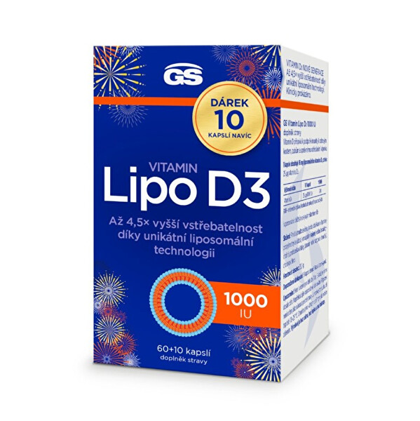 GS Vitamin Lipo D3 1000 IU 60 + 10 kapslí ZDARMA