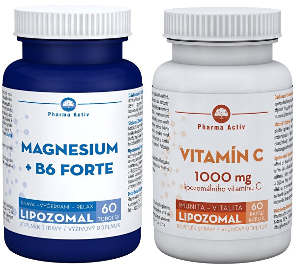 Lipozomal Vitamín C 1000 mg 60 kapslí + Lipozomal Magnesium + B6 forte 60 tobolek