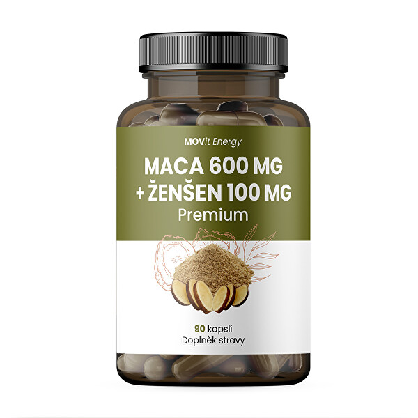 Maca 600 mg + Ženšen 100 mg, 90 kapslí