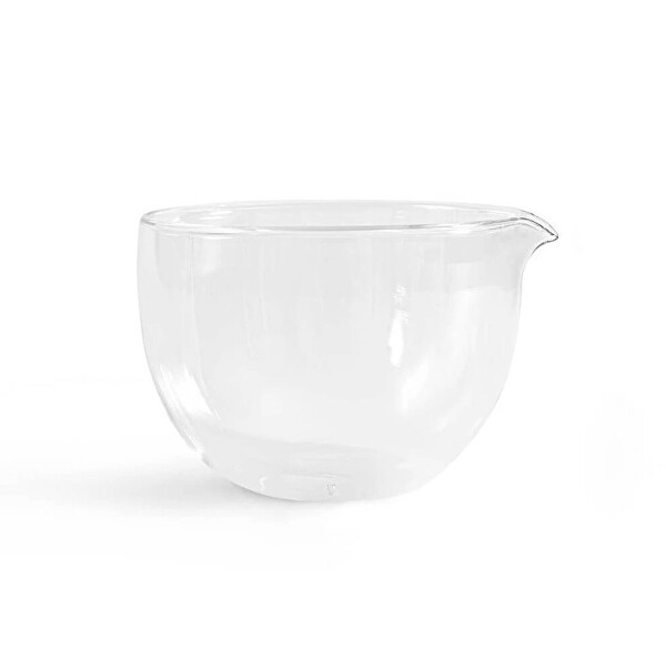 Skleněná miska s dvojitým sklem na matchu s výlevkou