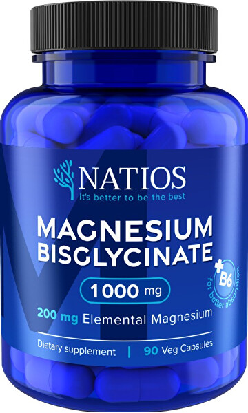 Magnesium Bisglycinate 1000 mg + B6 90 veganských kapslí