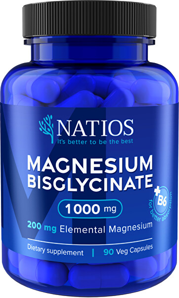 Magnesium Bisglycinate 1000 mg + B6 90 veganských kapslí