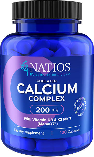 Vápník s vitamíny D3 a K2 MK-7 - 200 mg 100 kapslí