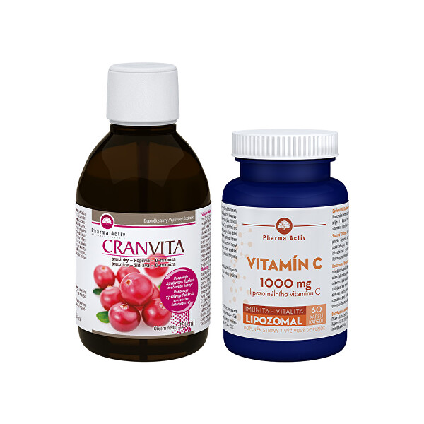 Cranvita D-manosa 250 ml + Lipo Vitamin C 1000 mg 60 kapslí