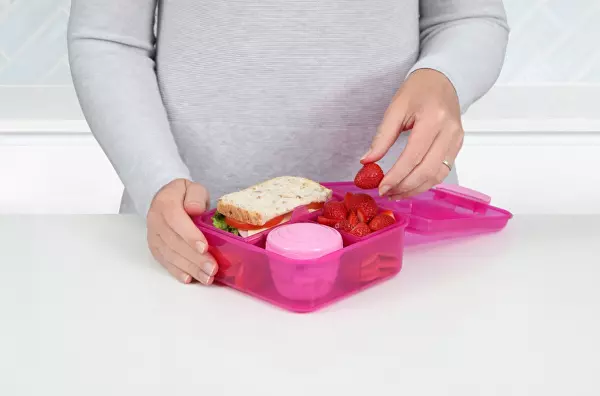 3komorová krabička s nádobou na jogurt a tácky 1,25 l Mix