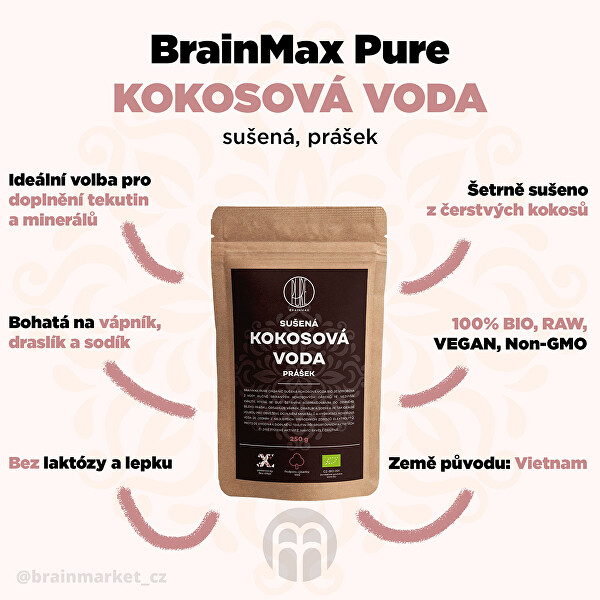 Kokosová voda prášek BIO 250 g