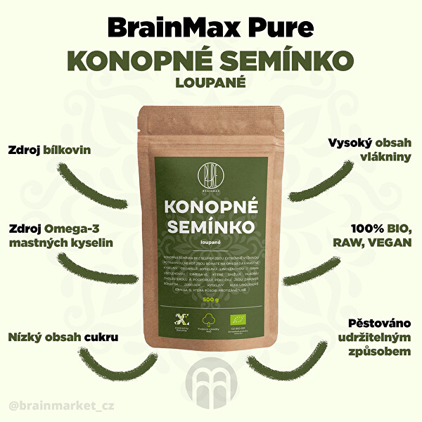 Konopné semienko lúpané BIO 500 g